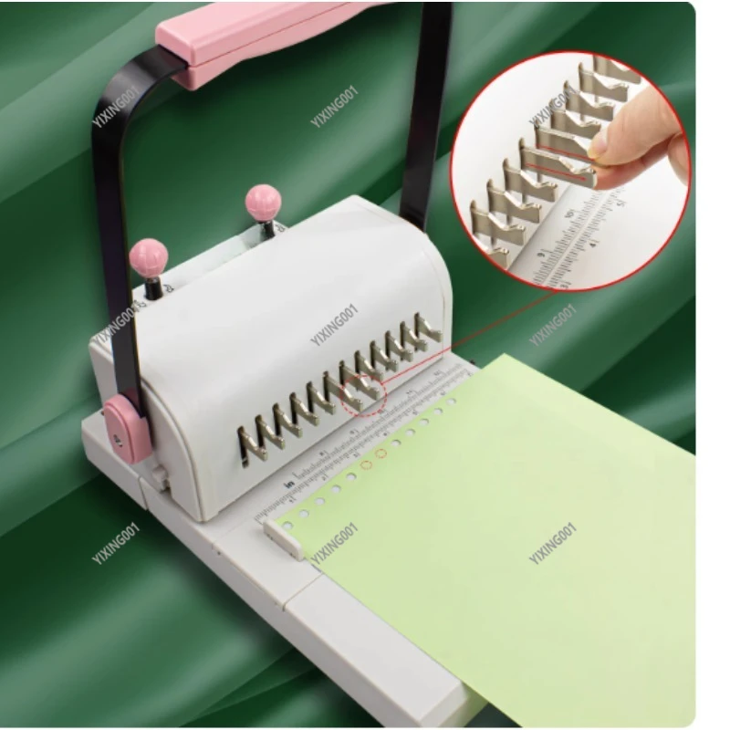 1 Ring Binding Machine 12-Hole Punch Full Pull Cutter Double Coil Binder for Loose-Leaf Book Office School Supply