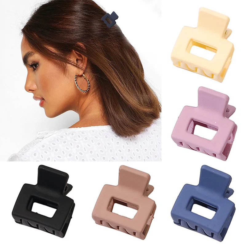 Mini pinzas para el pelo mate de 2cm, pasadores elegantes, horquilla de cangrejo, Clip de captura esmerilado de Color sólido, accesorios para el