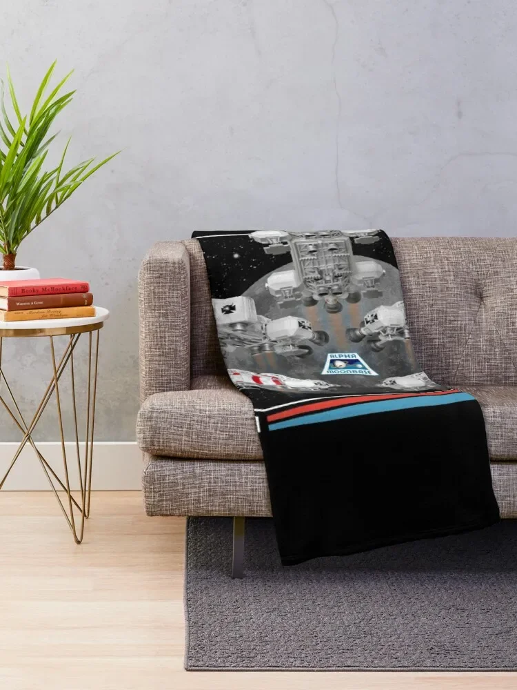 Space 1999 Eagle Transporters - Retro Collector Card Style DARK Throw Blanket anime Blankets