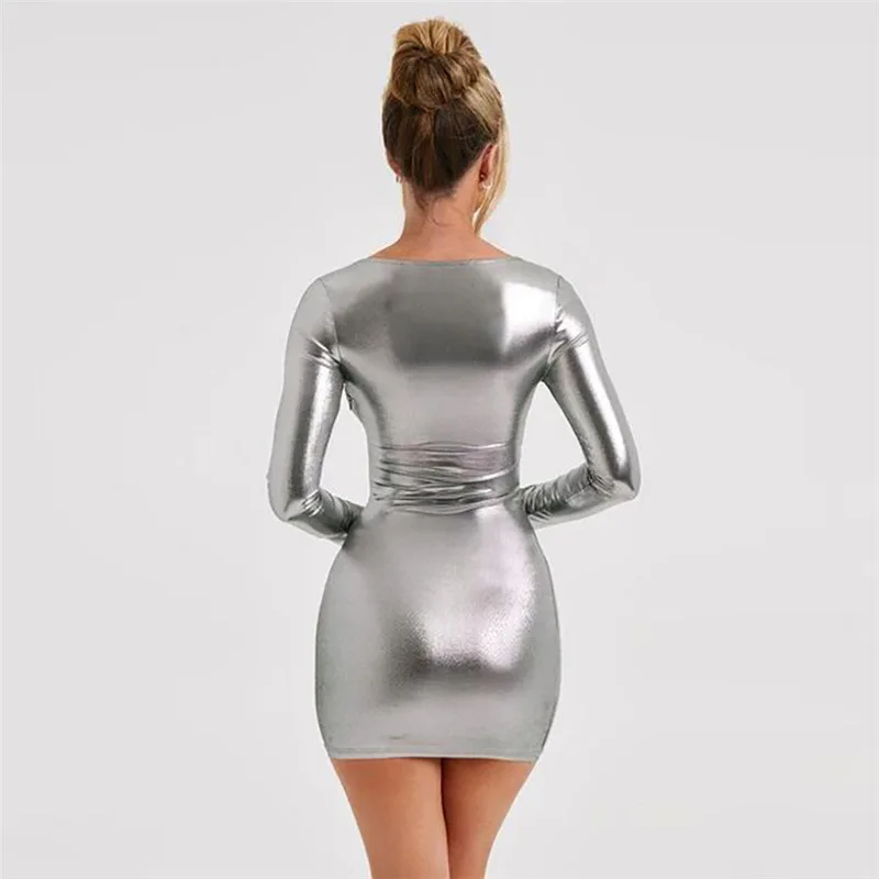 LangMao Sparkle Glitter Slim Bodycon Jurk Vrouwen Mini 2023 Jurk Backless Feestjurken Vestidos   --------   Casual