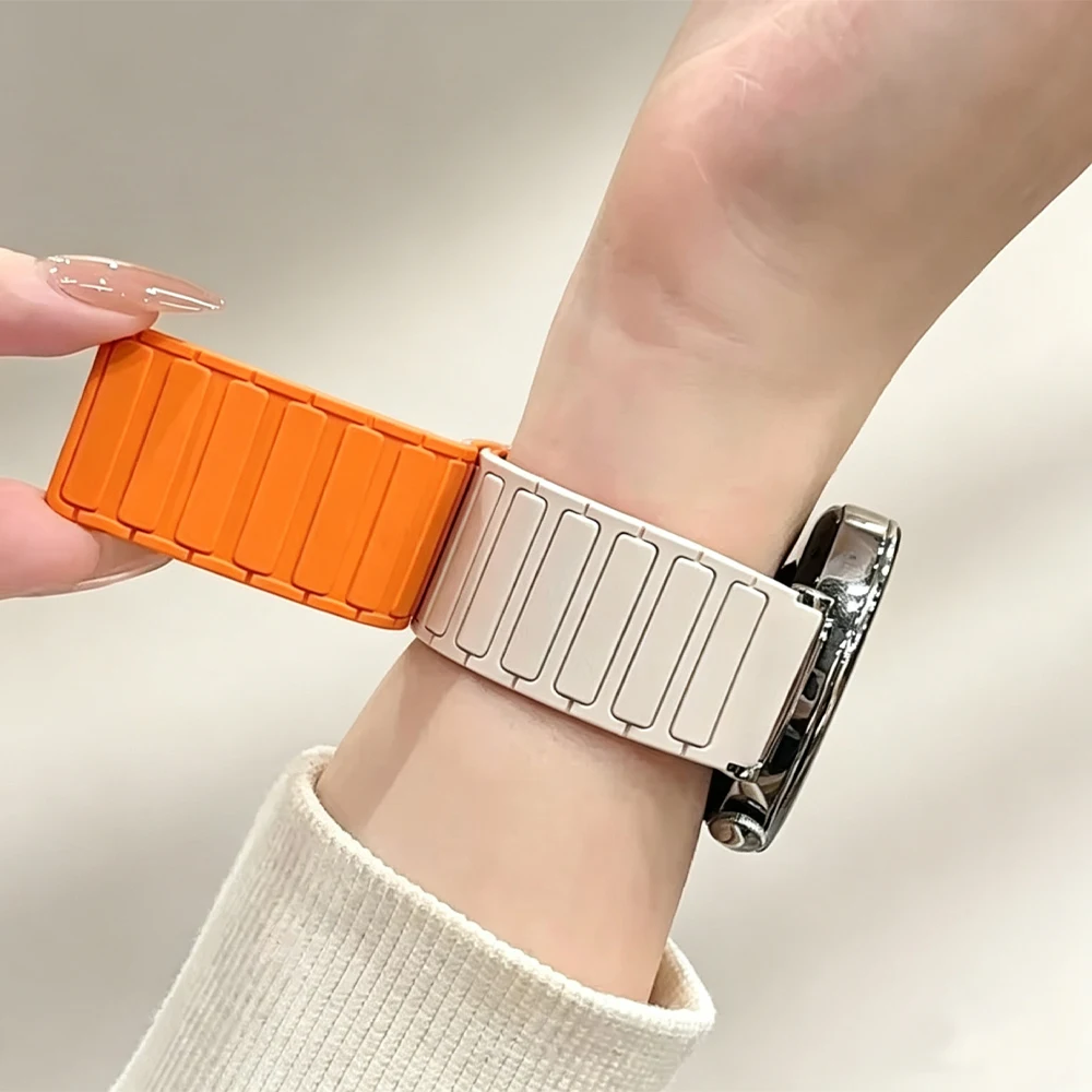 22mm Magnetic Silicone Strap For Samsung Galaxy Watch 3 45mm Gear S3 Classic Band For AMAZFIT BALANCE 3 2 BIP 6 5 UNITY Bracelet