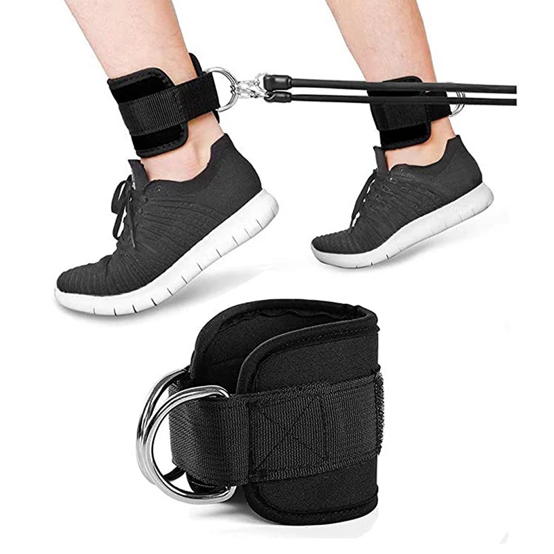 Cable Ankle Straps Double D-Ring Adjustable Ankle Cuffs For Gym Workouts Glutes Legs Strength Training Brace Support Sport