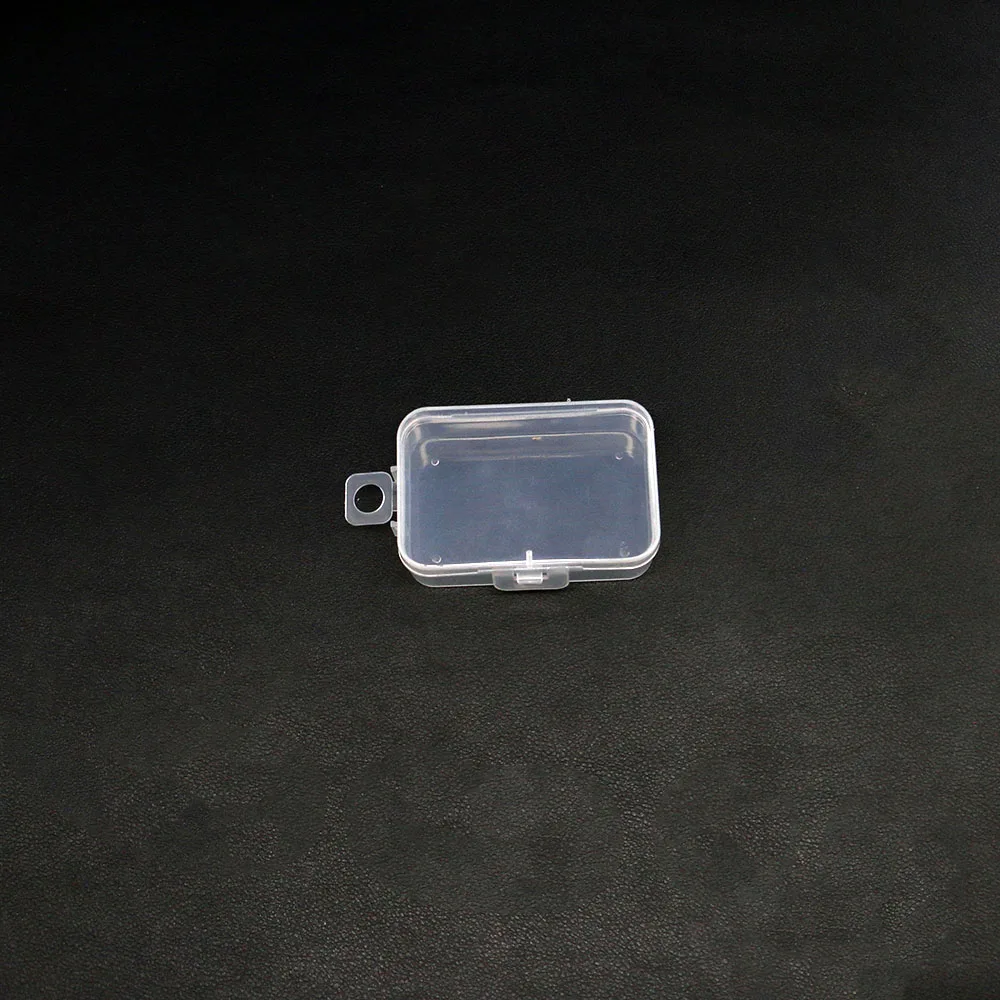 4Pcs Mini Clear Plastic Storage Box 43x66mm Jewelry Ornament Office Case Transparent Organizer Multifunctional Portable Boxes