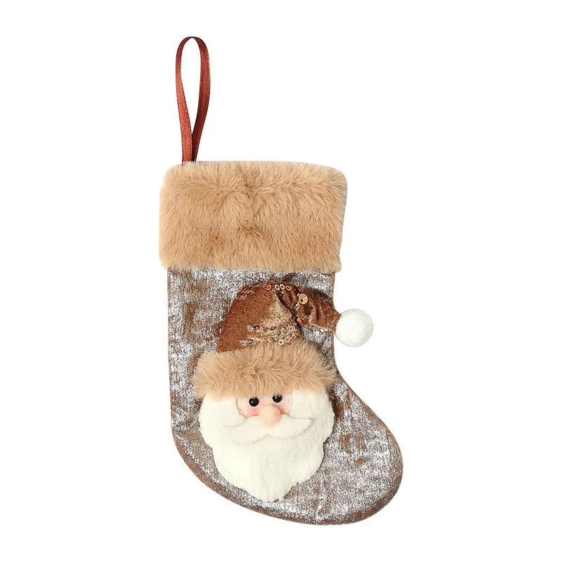 8 قطعة جوارب عيد الميلاد نمط جديد عناصر زخرفية لشجرة عيد الميلاد حلي معلقة أكياس هدايا سانتا جوارب صغيرة #5