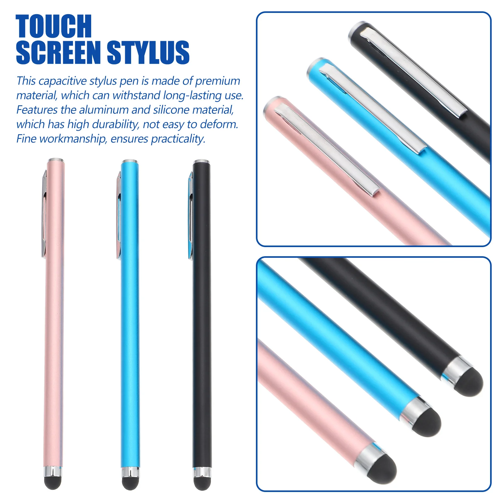 3 pcs Stylus For Touch Screen Handwriting Drawing Pen Silicone Nib Sensitive Capacitive Stylus For Phone Tablet Touch Screen Pen