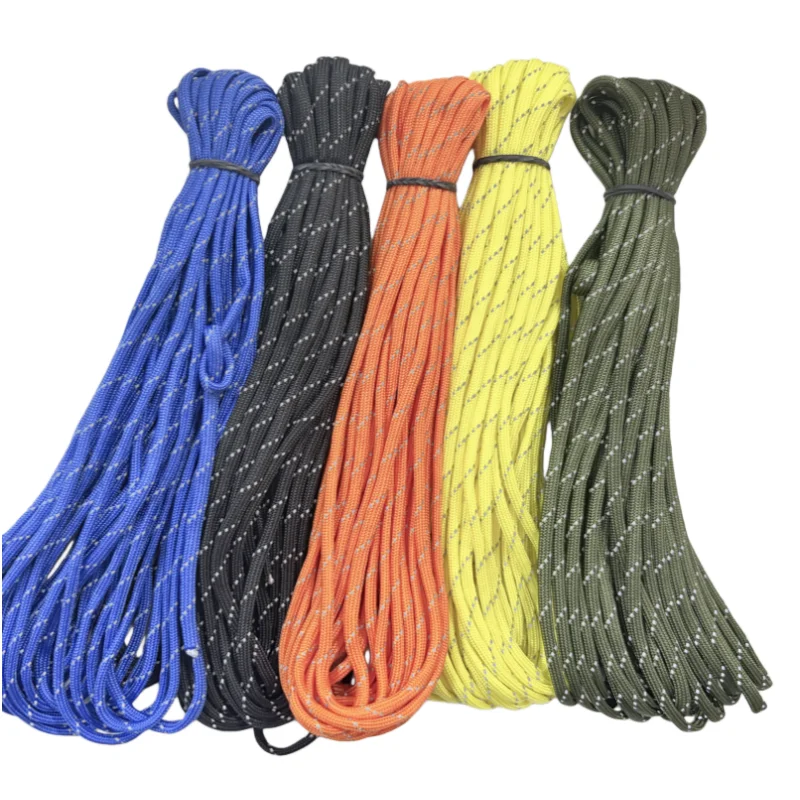 سبعة الأساسية عاكس مظلة حبل ليلة تحذير حبل سوار المنسوجة في الهواء الطلق خيمة المشي لمسافات طويلة المظلة تعزيز حبل #3