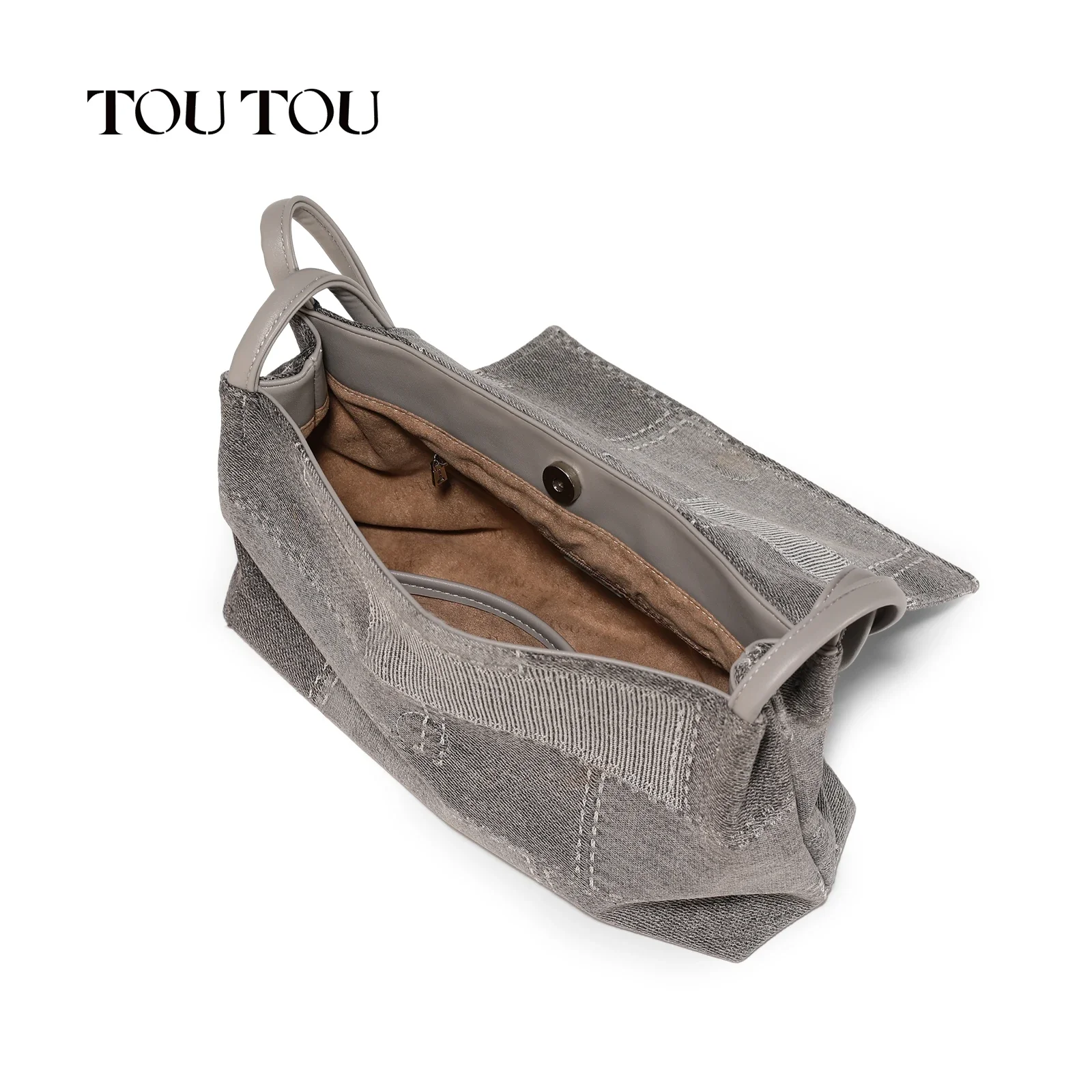 TOUTOU Tote Bags for Women Handheld Crossbody Bag Fabric Small Shoulder Bag for Makeup Cosmetic Storage Cute Doll Pendent Bag