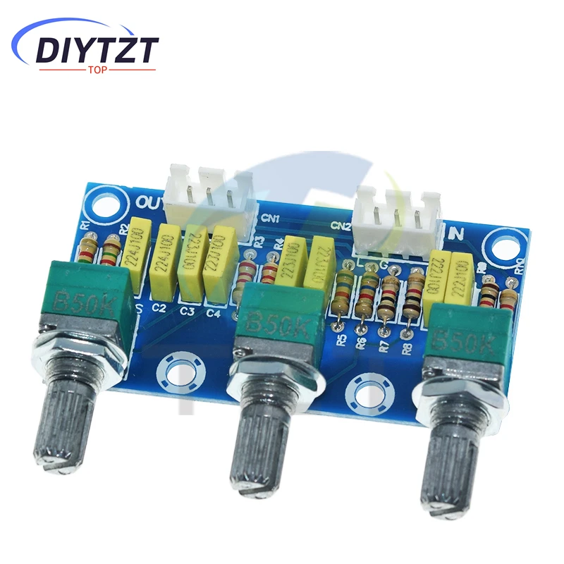 TZT XH-M802 Modul Daya Preamp Amplifier Papan Nada Pasif Papan Penyesuaian Suara Rendah Tinggi