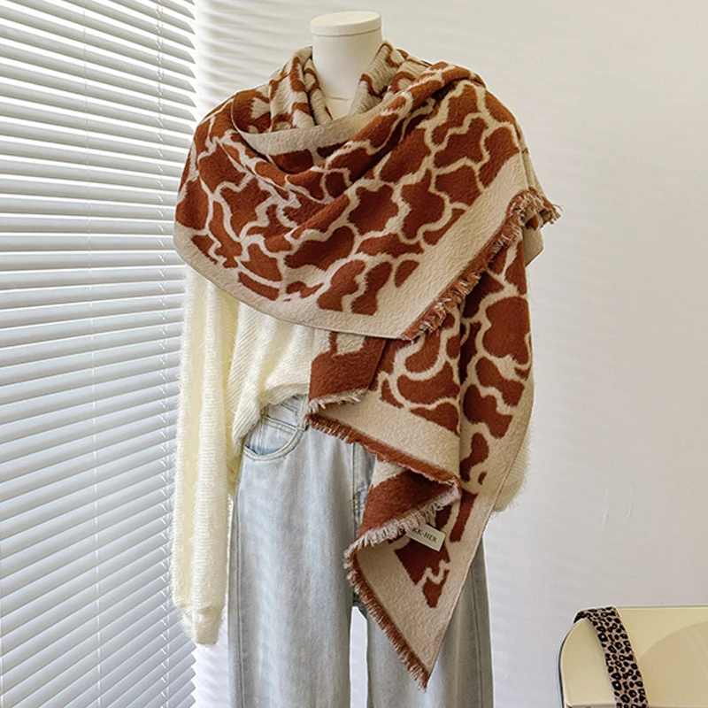 2025, neuer Design-Winterschal aus Kaschmir für Damen – eleganter, warmer Pashmina-Schal mit Leopardenmuster, Poncho und Bufanda – Detail 24