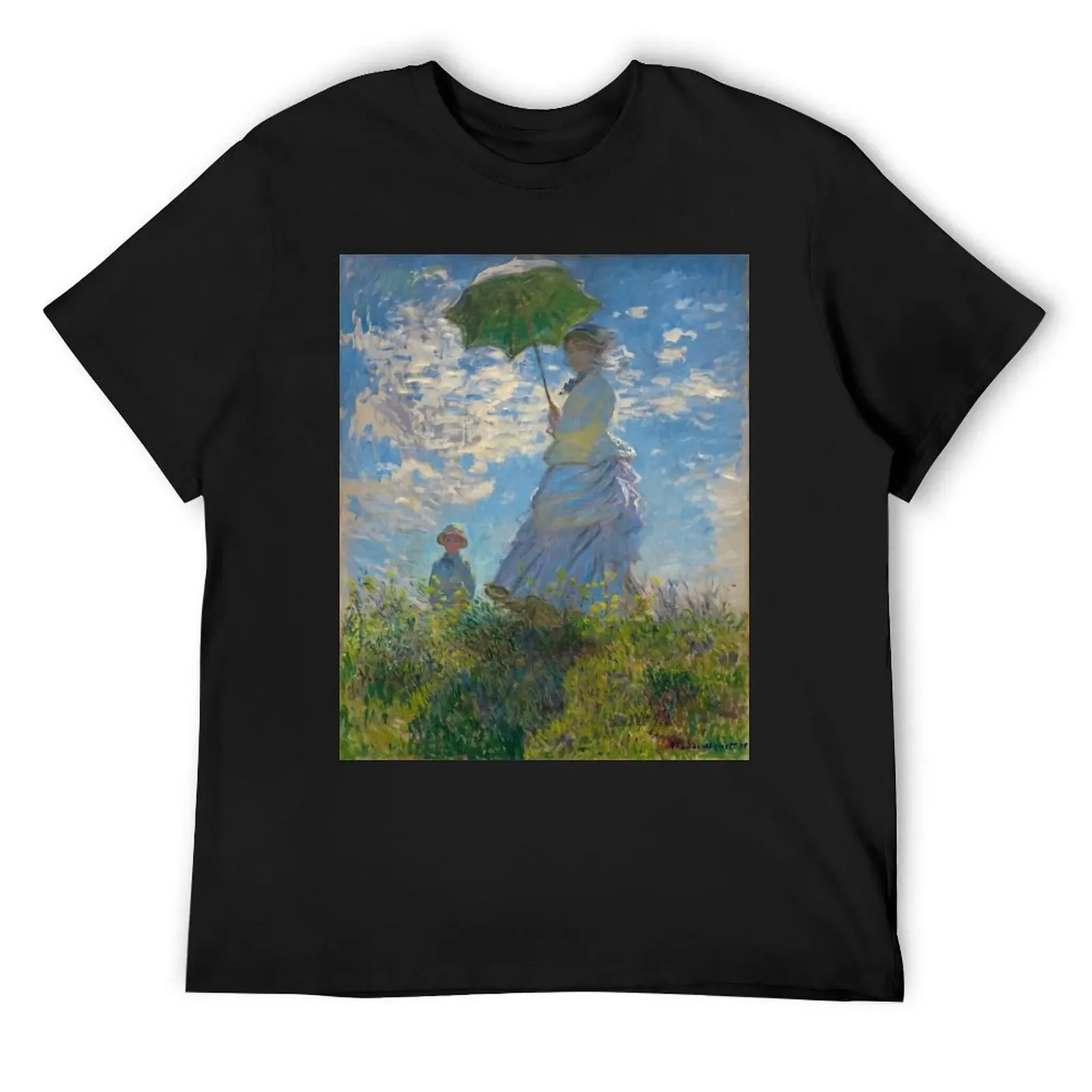 Woman with a Parasol by Claude Monet (1875) T-Shirt Blouse cheap stuff shirts graphic tee mens graphic t-shirts