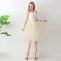 5 Layers 65cm Black Pleated Skirt Sexy Midi Tulle Skirt High Waist Full Lining Adult Tutu Korean Style Women Jupe Femme Faldas - Image 4