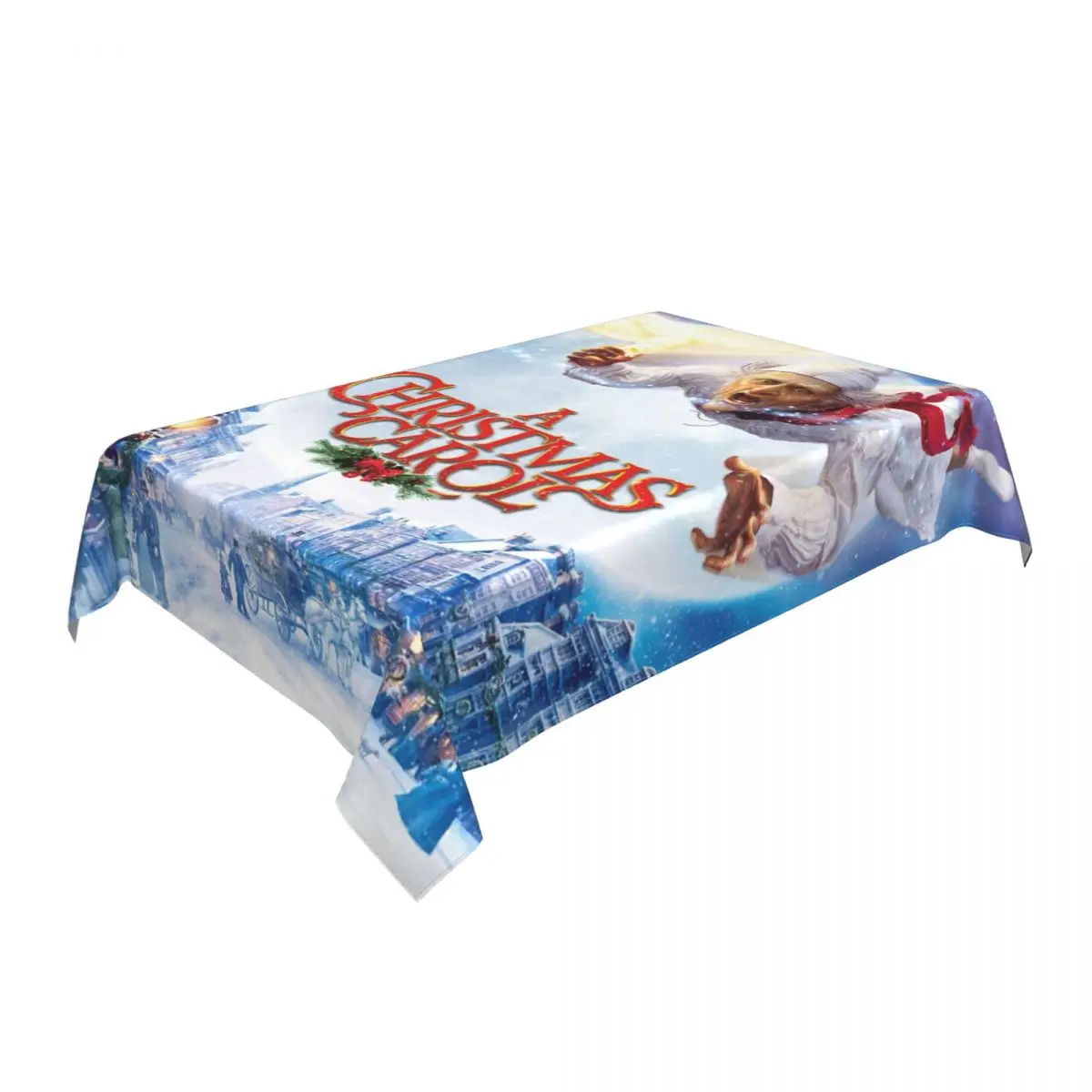 Rectangular Waterproof Oil-Proof Disney A Christmas Carol Animated Movies Tablecloth Backing Table Covers Fit Table Cloth