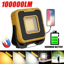 New Portable LED Spotlight 1000LM Super Bright 3000mAh LED Work Light Rechargeable Outdoor Camping Lamp Waterproof Working Light