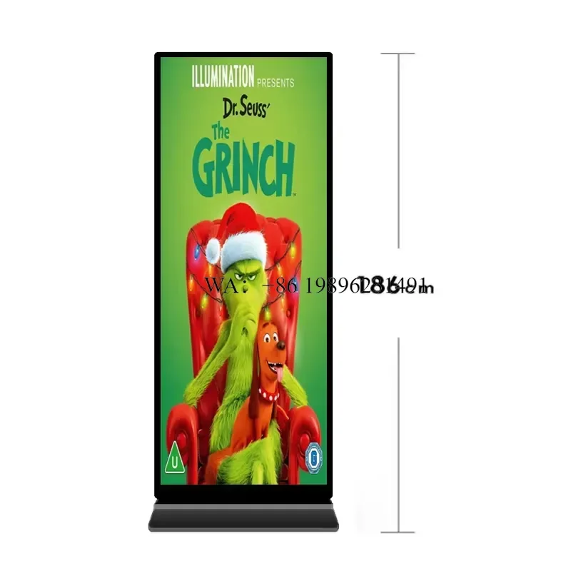 SKD OEM ODM New 75 Inch Full Screen Vertical Display Poster Floor Standing Indoor Android Advertising Kiosk Digital