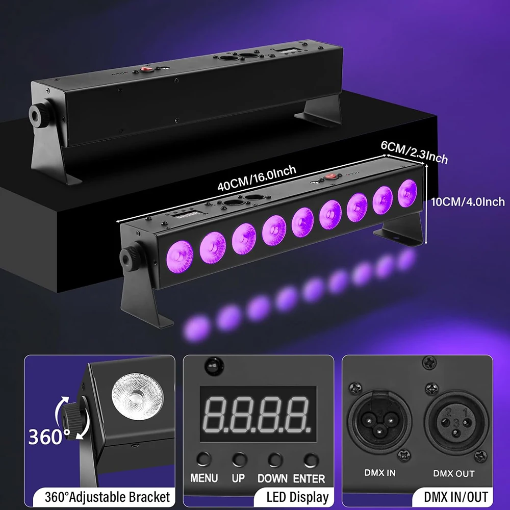 2 шт./лот 9x18 Вт светодиодные RGBWA + УФ перезаряжаемые сценические светильники бар DJ огни встроенный аккумулятор 5200 мАч пульт дистанционного управления мытье настенные светильники
