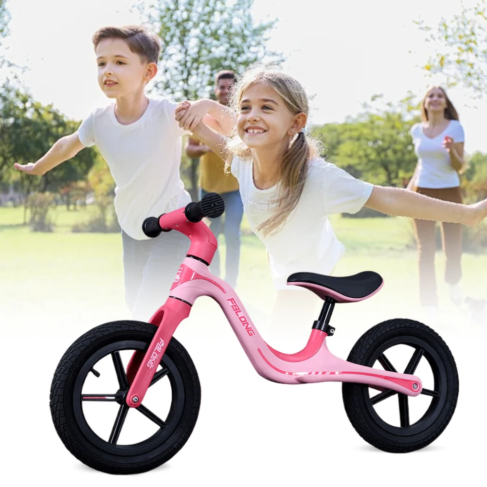 12 Inch Riding Toys No Pedals Balance Bike with Adjustable Seat Push Bicycle Birthday Gifts for 2-6 Year Old Boys and Girls