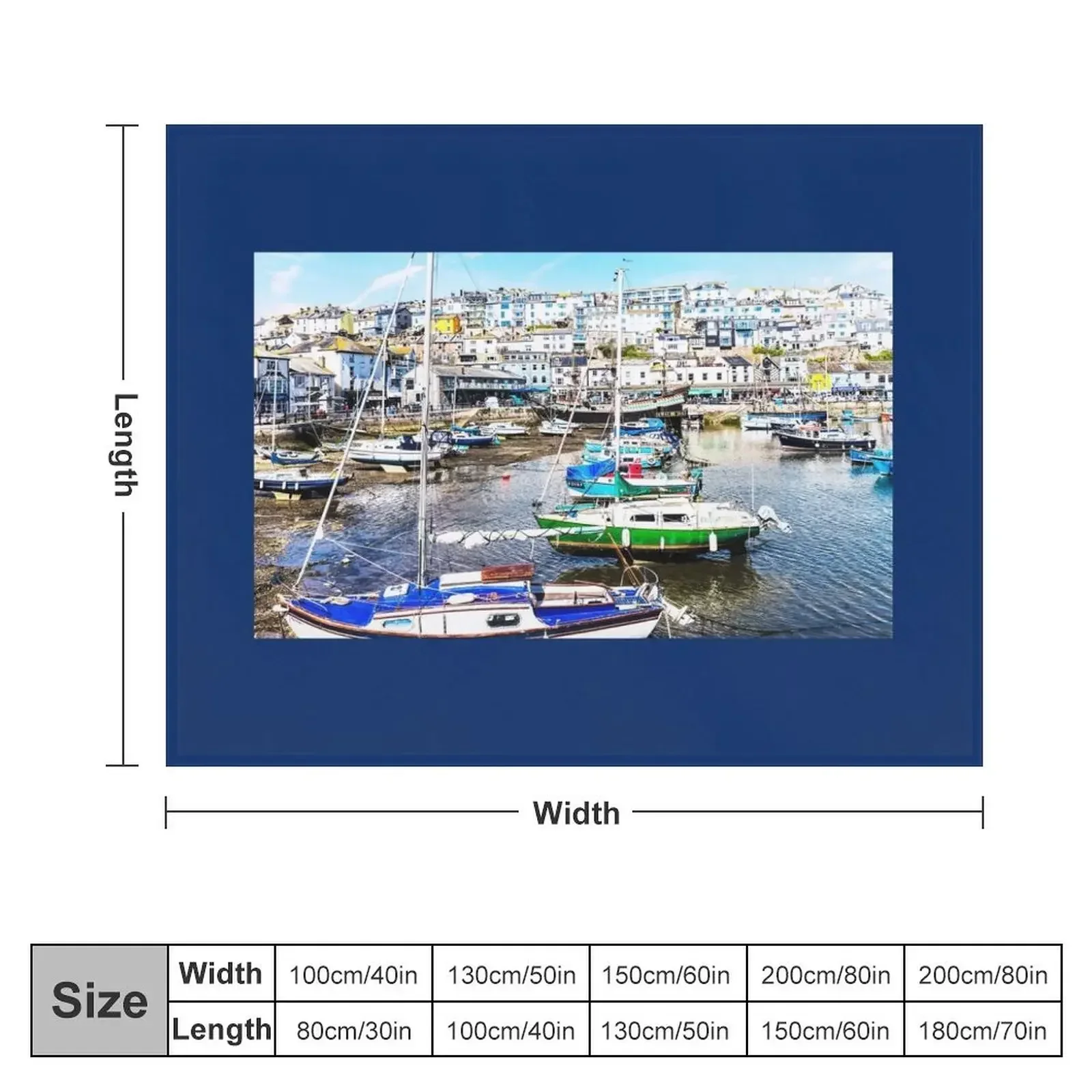 Brixham Harbour, Devon Throw Blanket Kid'S Moving Flannel Fabric Thins Blankets