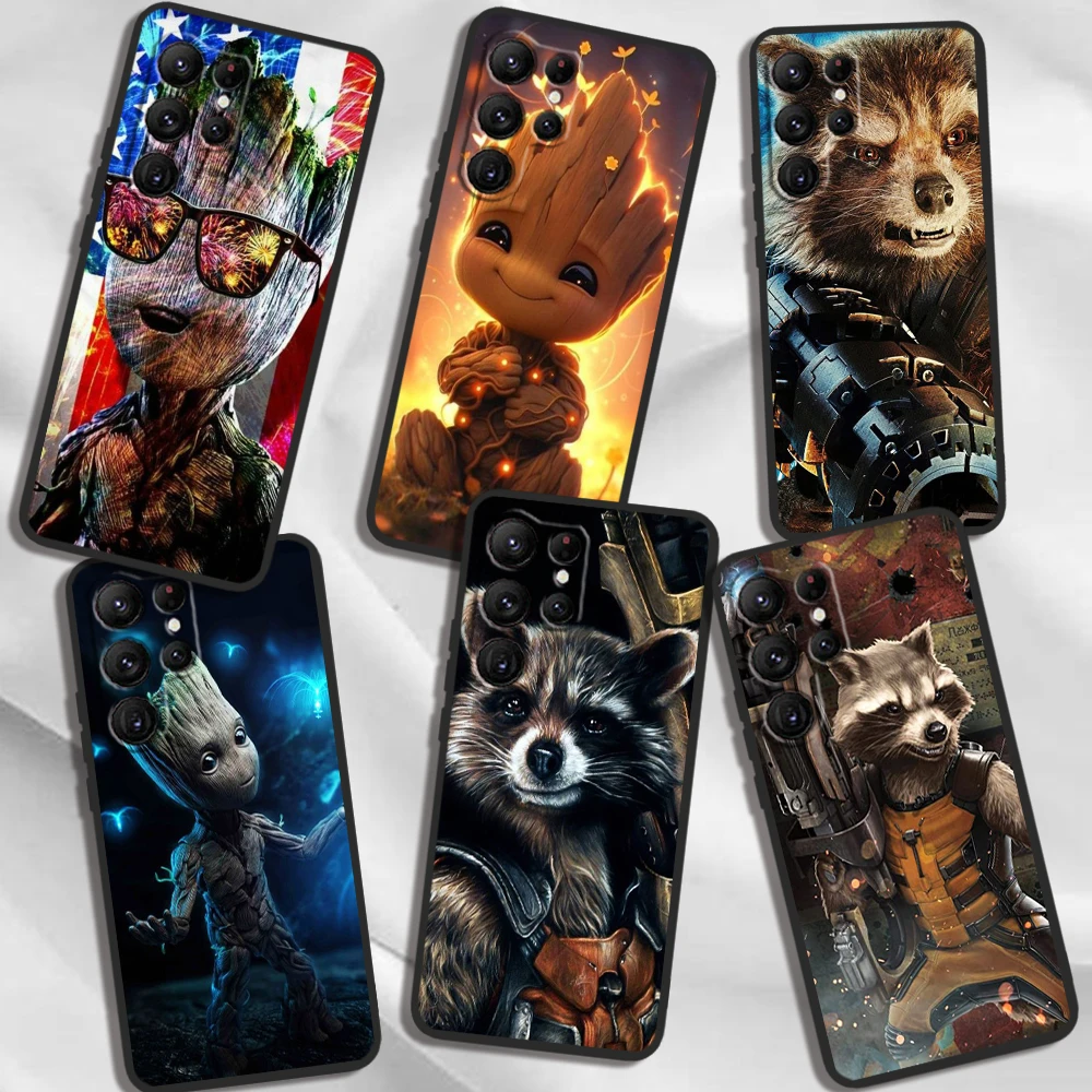 

Marvel Rocket Raccoon Hero For Samsung Galaxy S24 S23 S22 S21 S20 FE S10 S10E Plus Ultra Pro Lite 5G Black Back Phone Case