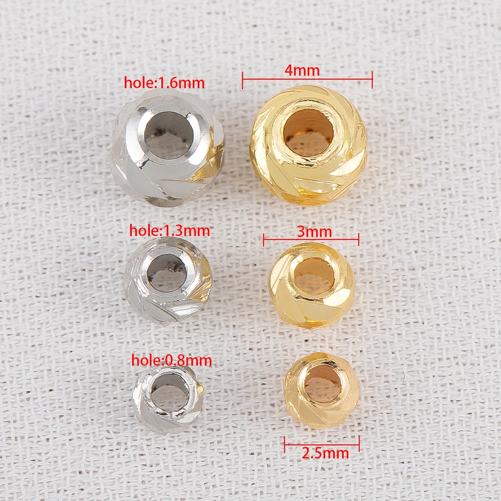 

10pcs/bag Exquisite And Compact Faceted Spacer Copper Beads For DIY Bracelets Spacer Beads Jewelry Craft Supplies Wholesale