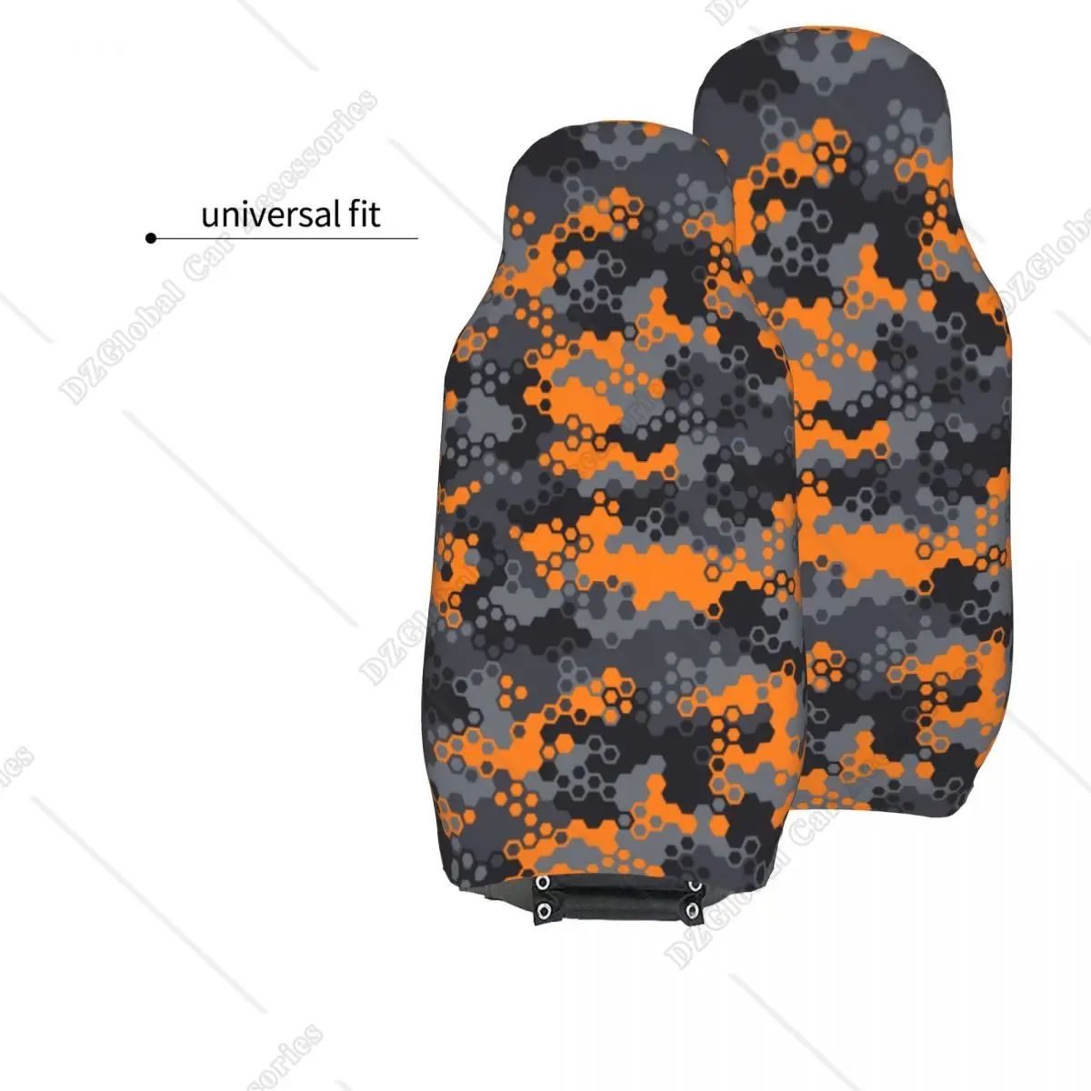 Pomarańczowy kamuflaż Camo Abstract Art Pokrowce na fotele samochodowe Para 2, pokrowce na przednie fotele Ochraniacz na fotel samochodowy Akcesoria samochodowe — zdjęcie 4