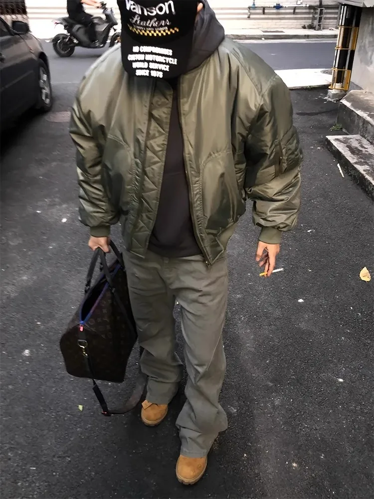 

Ретро-куртка в американском стиле, хлопковое пальто-бомбер, мужская зимняя куртка с хлопковым наполнителем, бейсбольная куртка Cleanfit, модная молодежная верхняя одежда