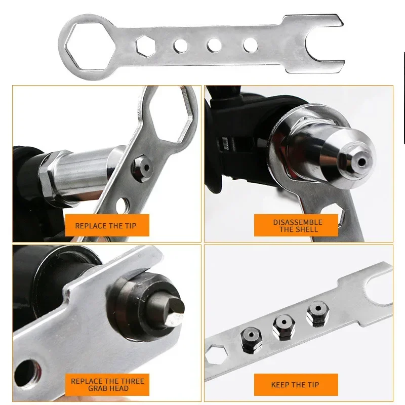 Pistola para tuercas de remache eléctrica profesional, accesorios de extracción de núcleo, pistola remachadora inalámbrica, adaptador de taladro, herramientas para tuercas de inserción