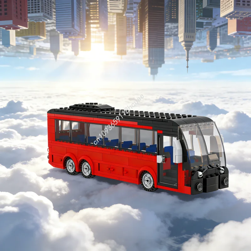 

349 деталей, конструктор MOC «Пассажирский туристический автобус», модель городского транспорта, развивающая игрушка, идея для рождественского подарка, креативный обучающий конструктор для детей