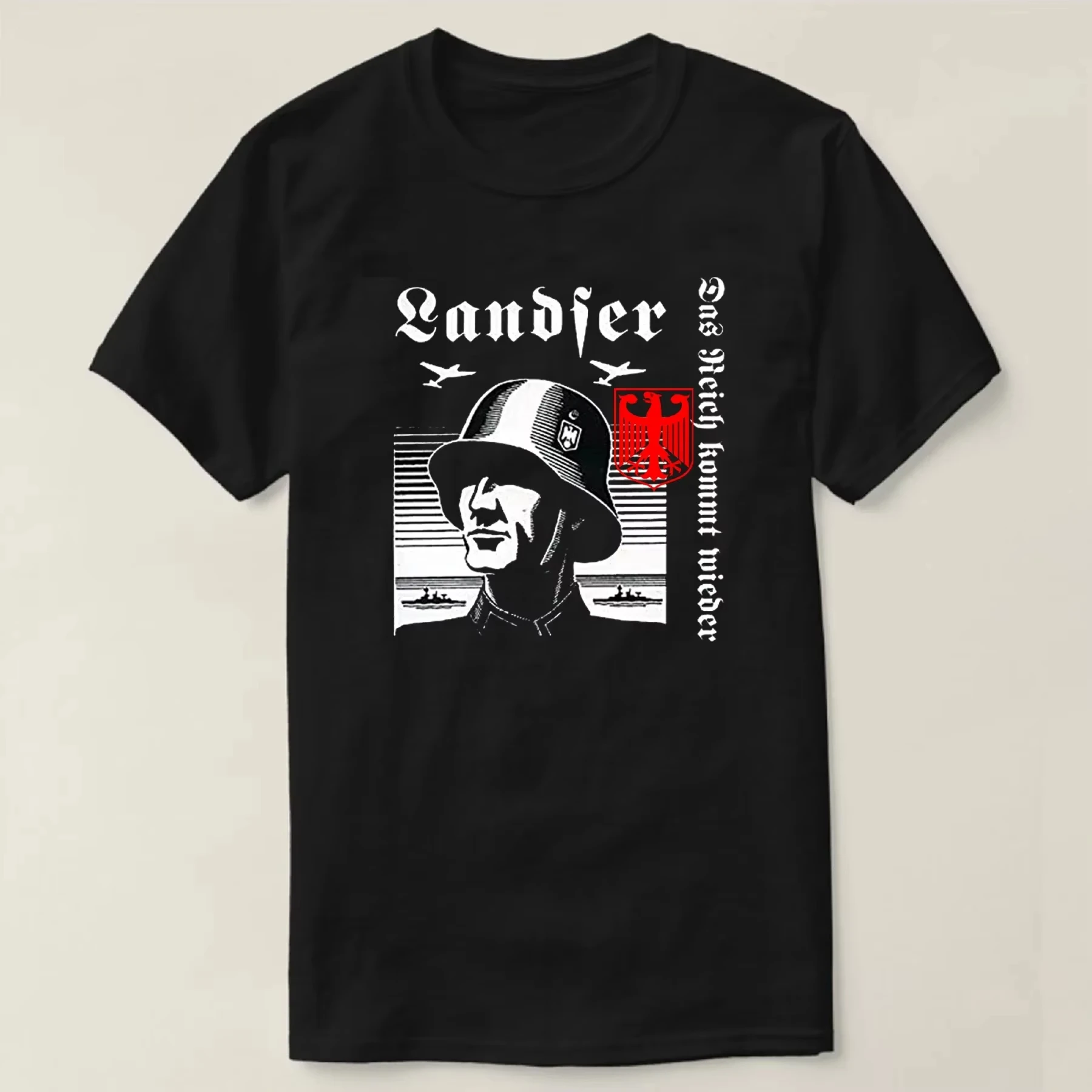 Summer German soldier print T-shirt, 100% cotton, round neck, casual, couple's street style shirt  oversized t shirt