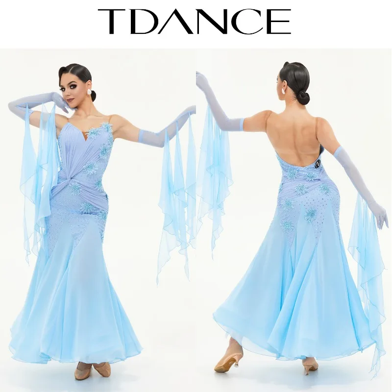 ชุดเต้นรำสมัยใหม่ TDANCE แบบสั่งตัด ชุดเต้นรำมาตรฐานระดับชาติ ชุดเต้นรำสังคมสุดหรู ชุดแข่งขันบอลลูน SM05