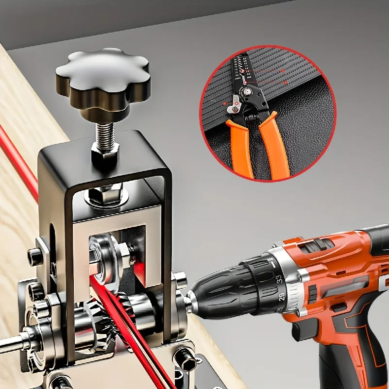 

Manual Wire Stripping Machine 0.06-0.98 inches, Wire Stripper Machine with Hand Crank Portable, Wire Stripping Tool