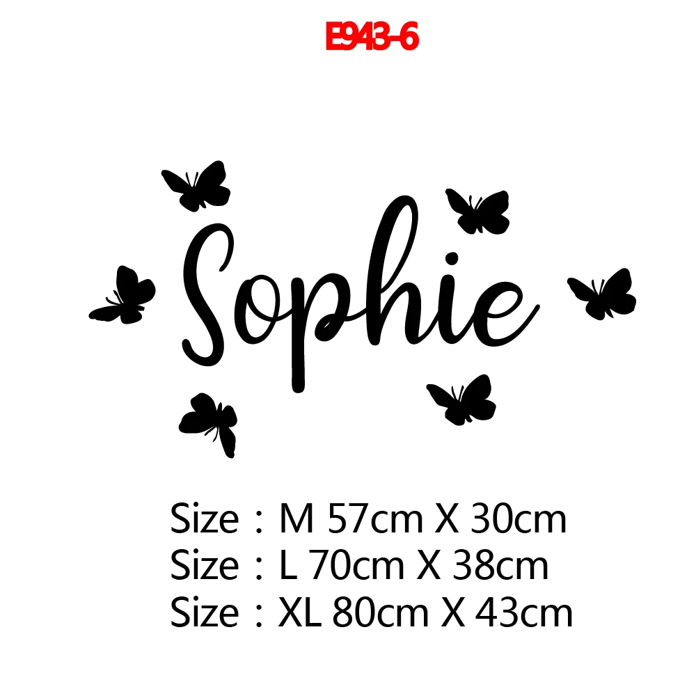 1 pc diy noisy butterflies Customized Text Wall Stickers Modern Fashion Wall Sticker for children's room