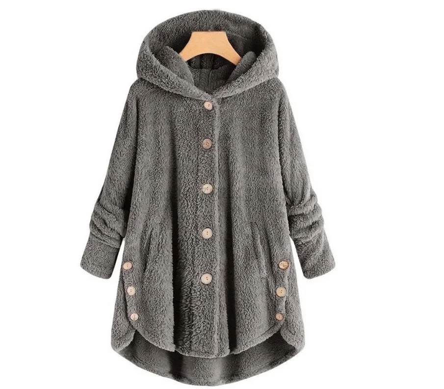 Women Autumn Winter Coat Warm Teddy Bear Coat Wool Jacket Female Plush Coat Hooded Jacket New Women's Coats Solid Color Jacket