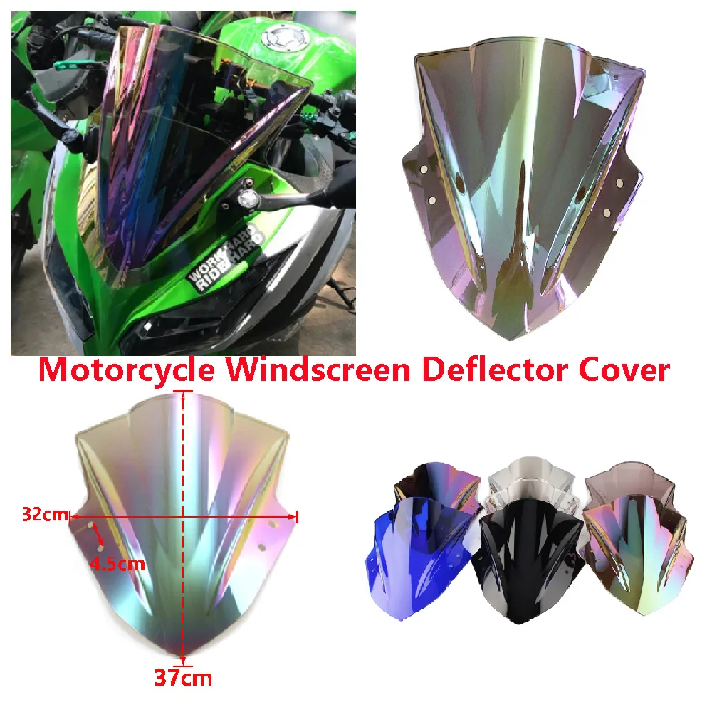 

Fits for Kawasaki Ninja 300 EX300 ABS NINJA300 2013 2014 2015 2016 2017 Motorcycle Windscreen Windshield Front Deflector Cover