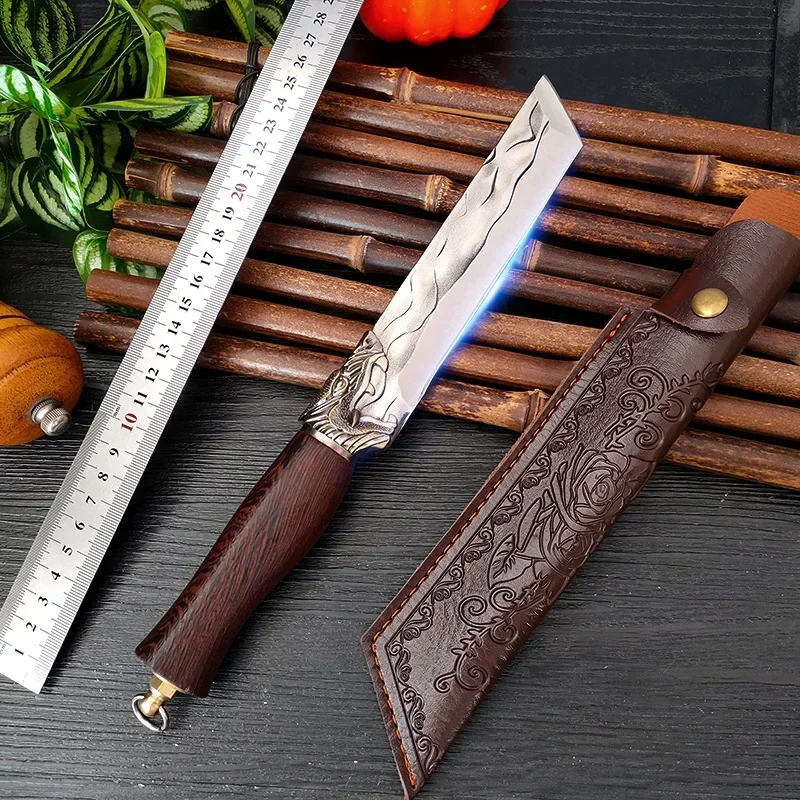 Hand Forge Blade Boning Butcher Kitchen Knives Chef Cleaver Meat Fish Chopping Vegetable Utility Knife Slaughter Slicing Knife