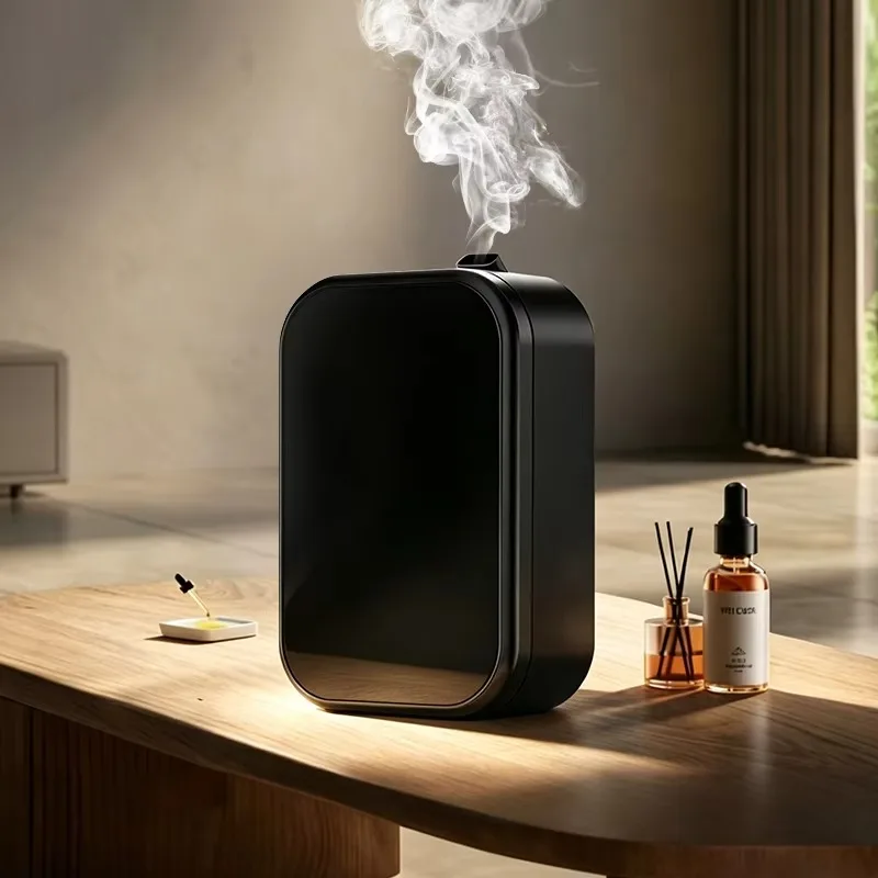 Battery Operated Wall Mounted Waterless Cold Air Aroma Diffuser, Wireless Essential Oil Scent Machine for Lobby Bedroom