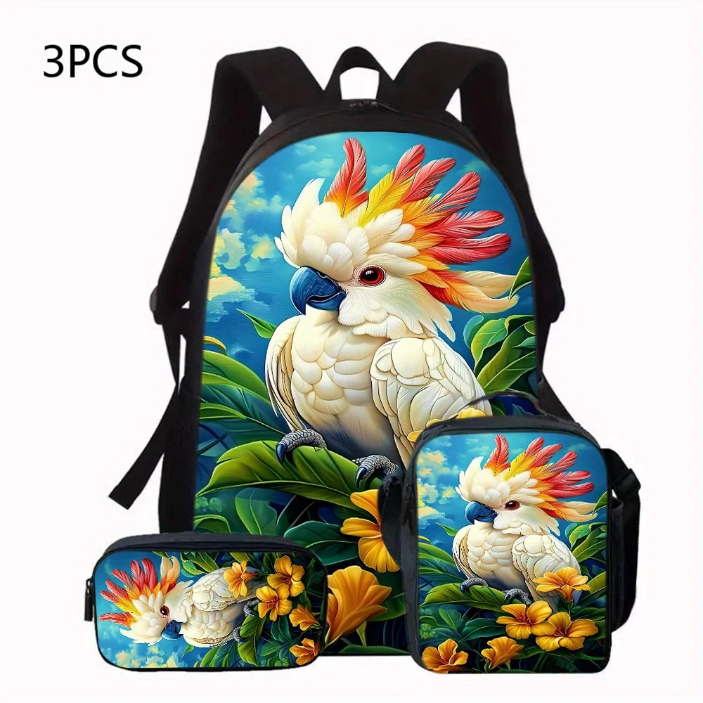 

Interesting and Cute Animals 3pcs Backpack Set Theme, Including 1 Shoulder Bag 1 Crossbody Bag 1 Pencil Case Perfect for School