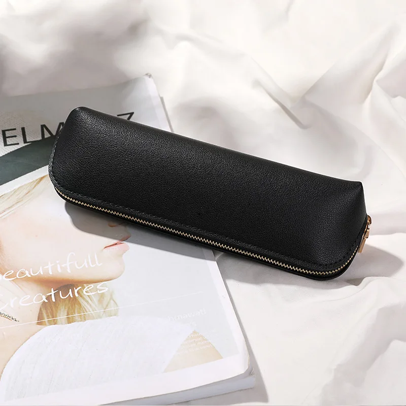 Luxury Leather Artist Pencil Case Small Best Made PU Leather Pencil Case NB006