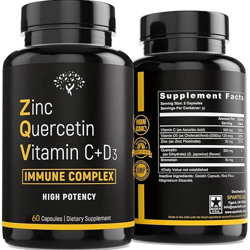 Zinc Quercetin Containing Vitamin C, Vitamin D3, Bromelain Immune Efficient Quercetin Zinc Supplement