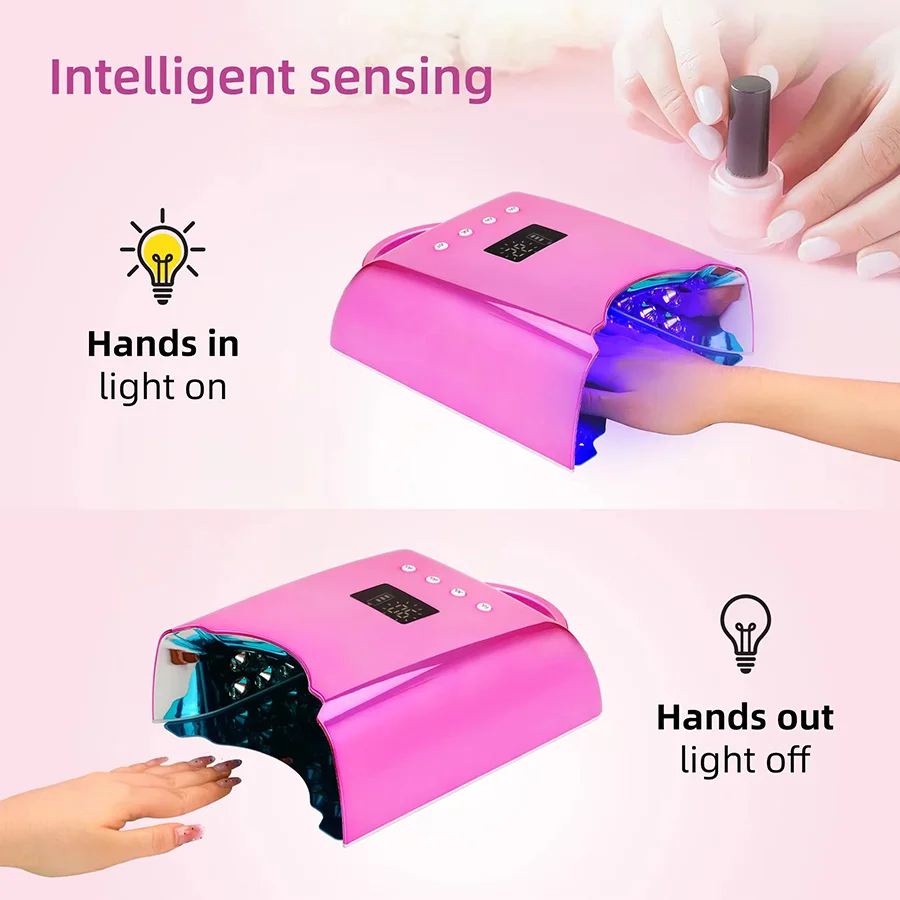 Cyrstal perles 78W/86W lampe à ongles Rechargeable avec fond miroir sans fil Gel vernis sèche sans fil ongles UV lampe à LED