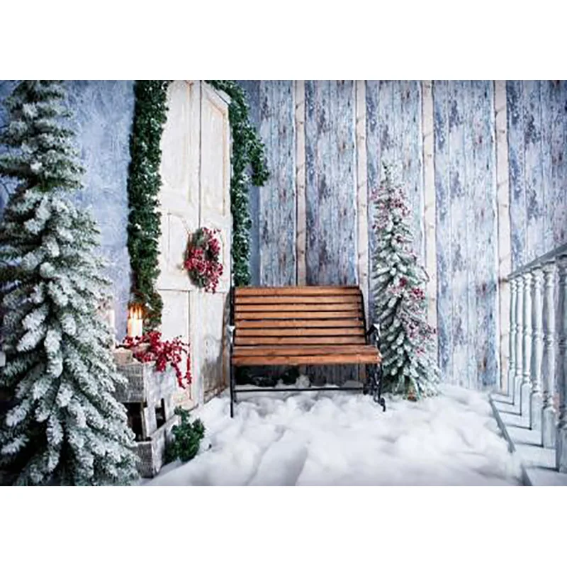 

SHUOZHIKE Art Fabric Wood Christmas Backgrounds For Photography Winter Snow Gift Baby Newborn Portrait Photo Backdrop