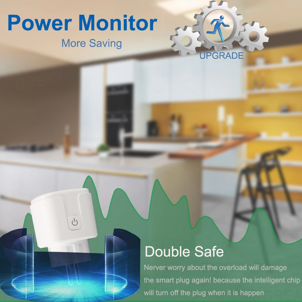 Tigreat WiFi Smart Plug EU, FR, 16A-Dual Mode Wifi&Bluetooth Big Power Socket-Timer/Voice/Remote Controller-Tuya/SmartLife/Alexa/Ifttt/Google Home Automation stopcontact - Nederlands