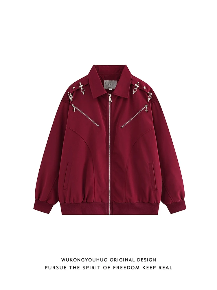 

Металлический мужской рабочий костюм: куртка-пилот, брюки карго в стиле американского стритстайла, молодежный свободный крой, длинный рукав, молния...