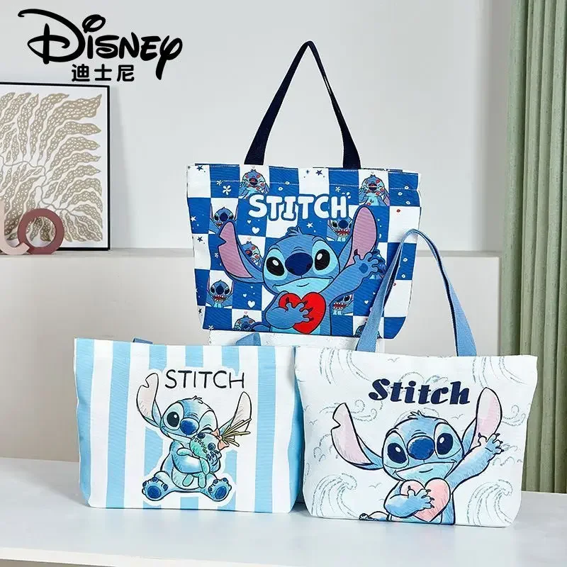 

Disney Lilo and Stitch Large Canvas Bag Strawberry Bear Shoulder Handbag Women's Bag Large Capacity Shopping Bag Commuting Gift