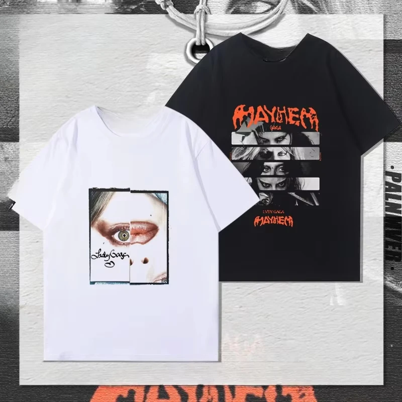 2025, Lady Gaga, Singapur, Konzertticket-Fans unterstützen umgebende Kleidung, gleiches Kurzarm-T-Shirt für Männer und Frauen, Y2K HEISSER VERKAUF