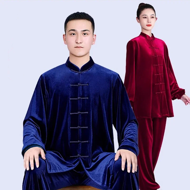 Kun Master Thicken Velvet Taichi Uniform Winter Martial Arts Suit Kung Fu Clothes Taiji Unisex