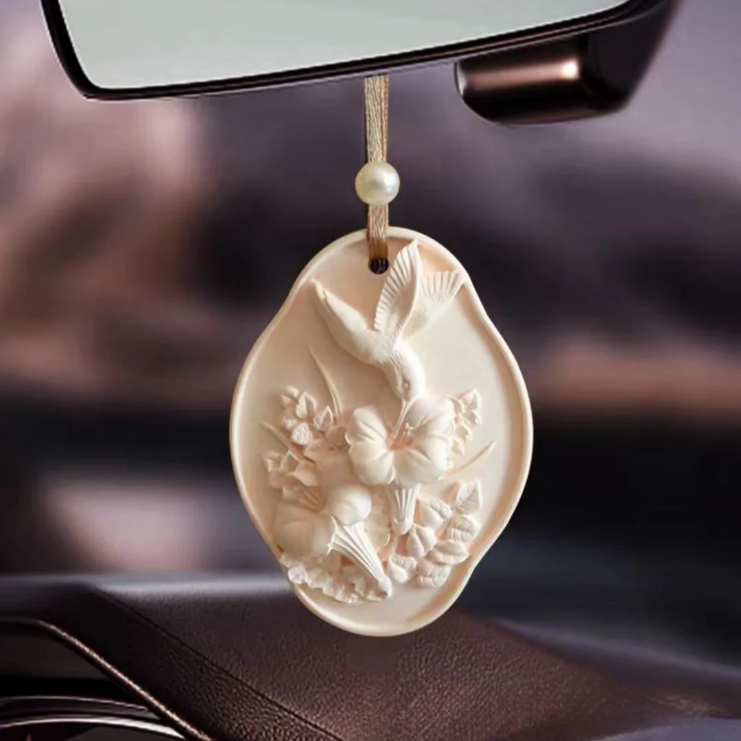 Flower Bird Aromatherapy Gypsum Hanging Silicone Mold Car Hanging Accessories Wardrobe Aroma Wax Sheet Mould