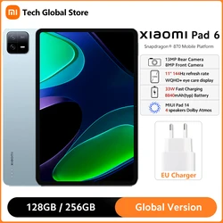 Xiaomi-Tableta Mi Pad 6, versión Global, Snapdragon 870, ocho núcleos, 11 pulgadas, 144Hz, 2,8 K, WQHD +, pantalla de 33W, carga rápida, batería de 8840mAh