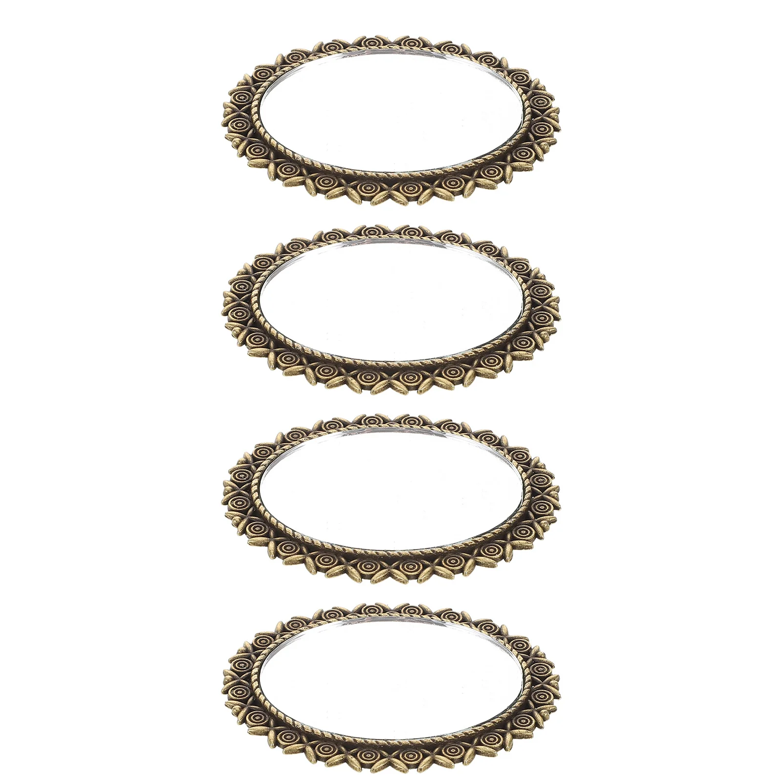 4 stuks vintage ovale miniatuur spiegels voor poppenhuisaccessoires slaapkamer badkamer klein meubilair decoratieset vintage spiegel