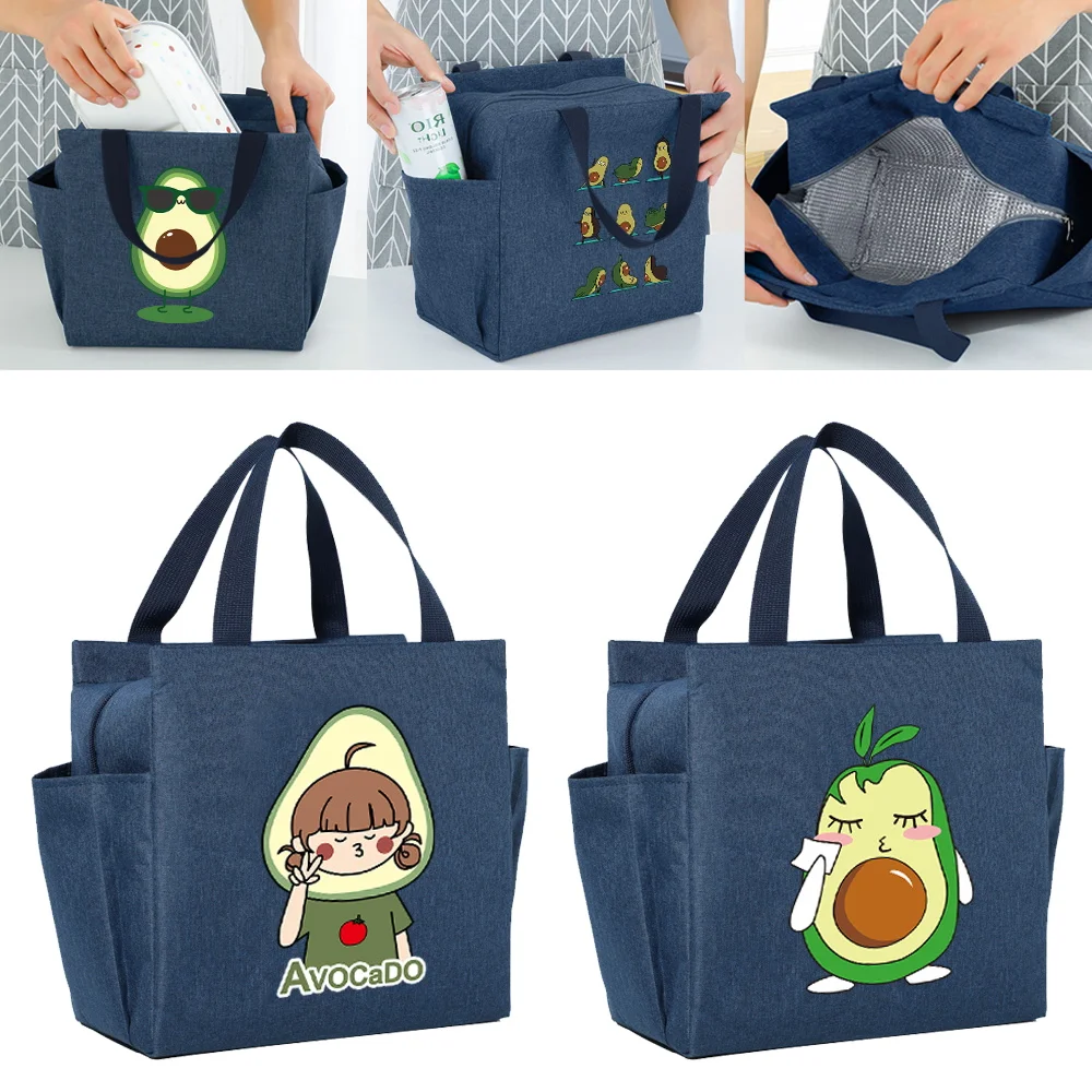 Avocado Series Insulated Lunch Box Cooler Bag Portable Multifunction Large Capacity Dinner Lunch Bags Picnic Thermal Food Packs