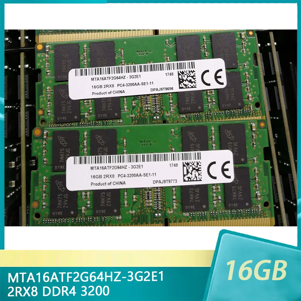 

1Pcs For MT RAM 16G 16GB 2RX8 PC4-3200AA-SE1 DDR4 3200 MTA16ATF2G64HZ-3G2E1 Notebook Memory